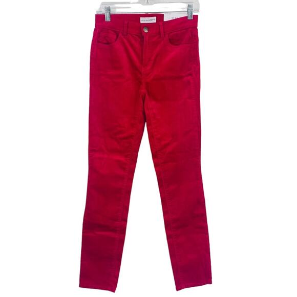 Loft Raspberry Velvet Skinny Pants - Picture 2 of 8